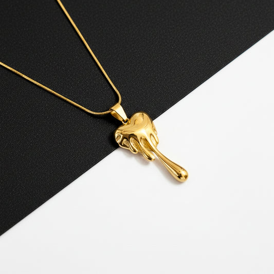 18K Gold Plated Melted Heart Pendant Necklace