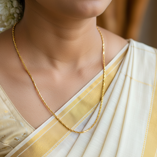 22K Gold Plated Designer Link Chain Necklace 24 Inch for Women & Girls | Elegant Daily Wear Gold Jewellery