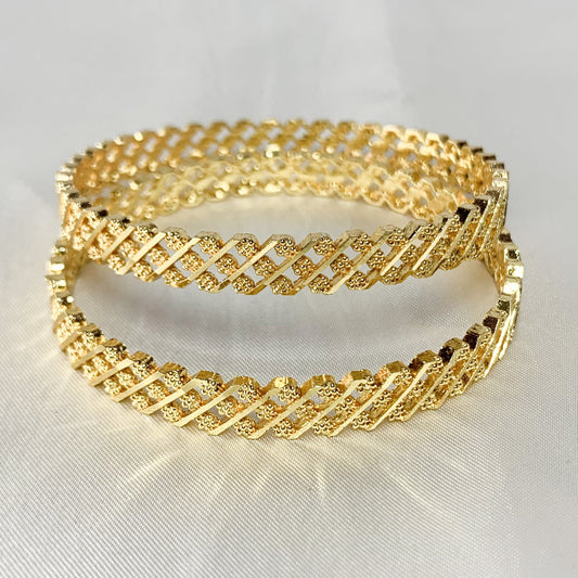 Elegant gold-plated bangle set for women – traditional ethnic jewelry for festive and daily wear