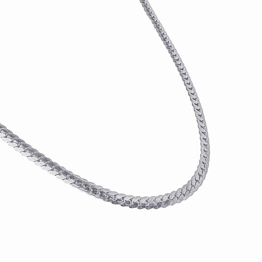 Men's Silver-Tone Curb Chain Necklace - Classic Cuban Link