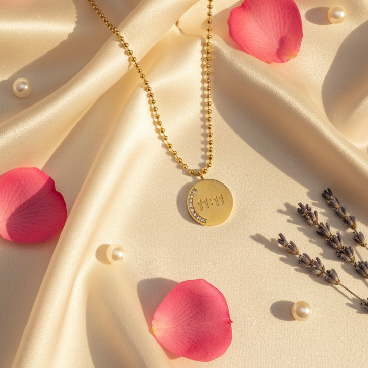 11:11 Angel Number Gold-Plated Pendant Necklace for Women | Minimal & Elegant
