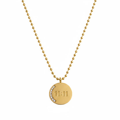 11:11 Angel Number Gold-Plated Pendant Necklace for Women | Minimal & Elegant