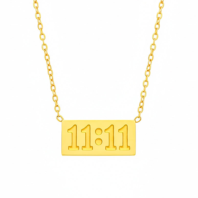 11:11 Angel Number Gold Plated Pendant Necklace – Zytoon