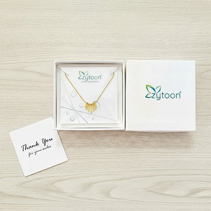 18K Gold Plated Bar Fan Pendant Necklace for Women | Minimal Daily Wear Jewellery