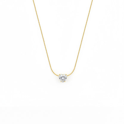 Crystal Heart Pendant Necklace – 18K Gold Plated