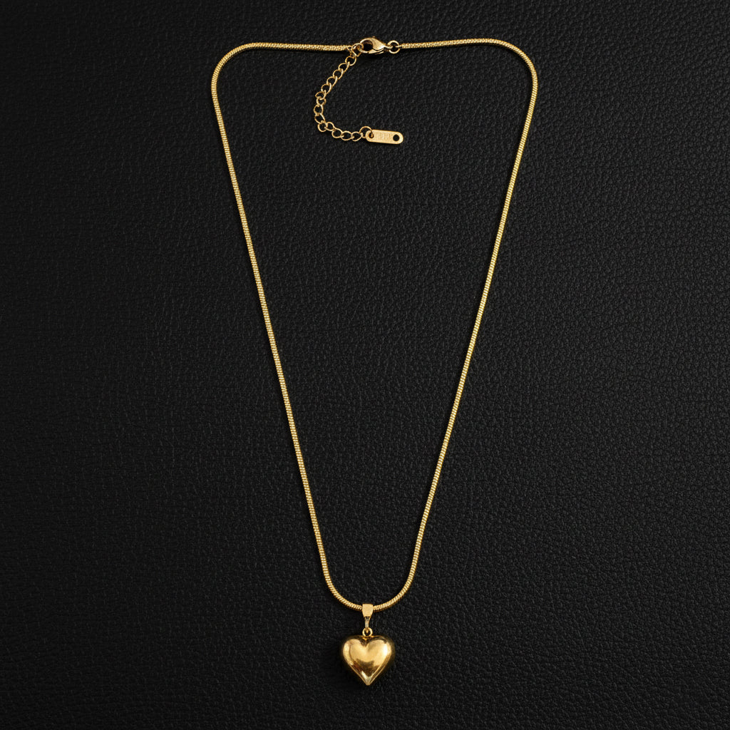 18K Gold Plated Dainty Heart Pendant Necklace for Women & Girls