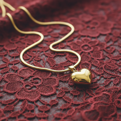 18K Premium Gold Plated Dainty Heart Pendant Necklace | Anti Tarnish | Skin-Friendly