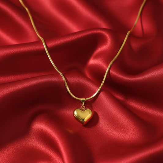 18K Gold Plated Dainty Heart Pendant Necklace for Women & Girls