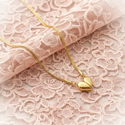 Magnetic Heart Lock Necklace – 18K Premium Gold Plated | Anti Tarnish