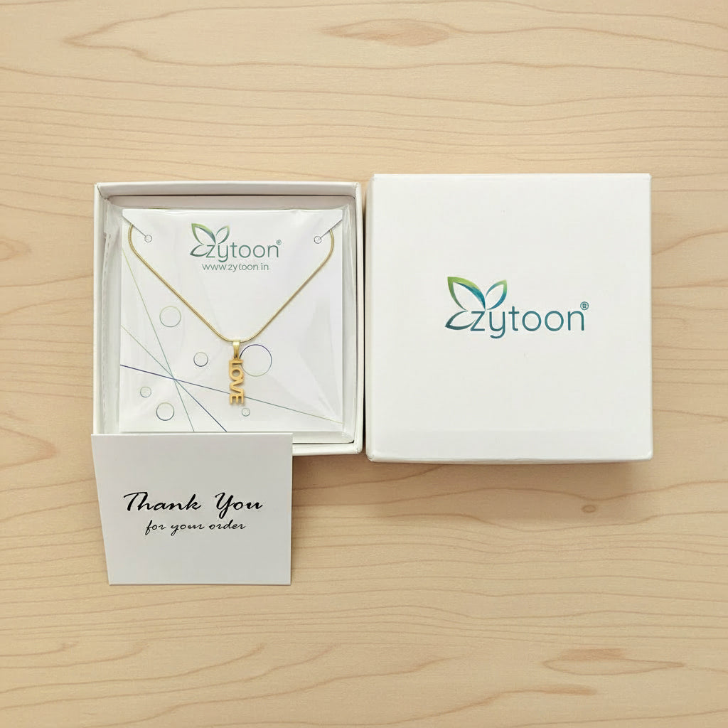 Gold LOVE Pendant Necklace for Women | Minimal Letter Charm Chain