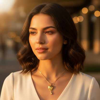 18K Gold Plated Melted Heart Pendant Necklace