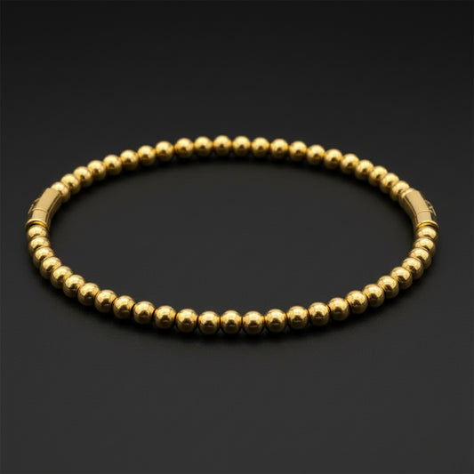 Minimalist 18K Gold Plated Beaded Kada Bracelet – Zytoon