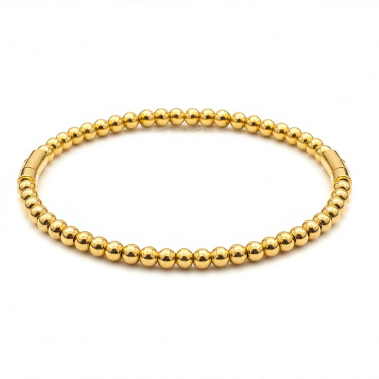 Minimalist 18K Gold Plated Beaded Kada Bracelet – Zytoon