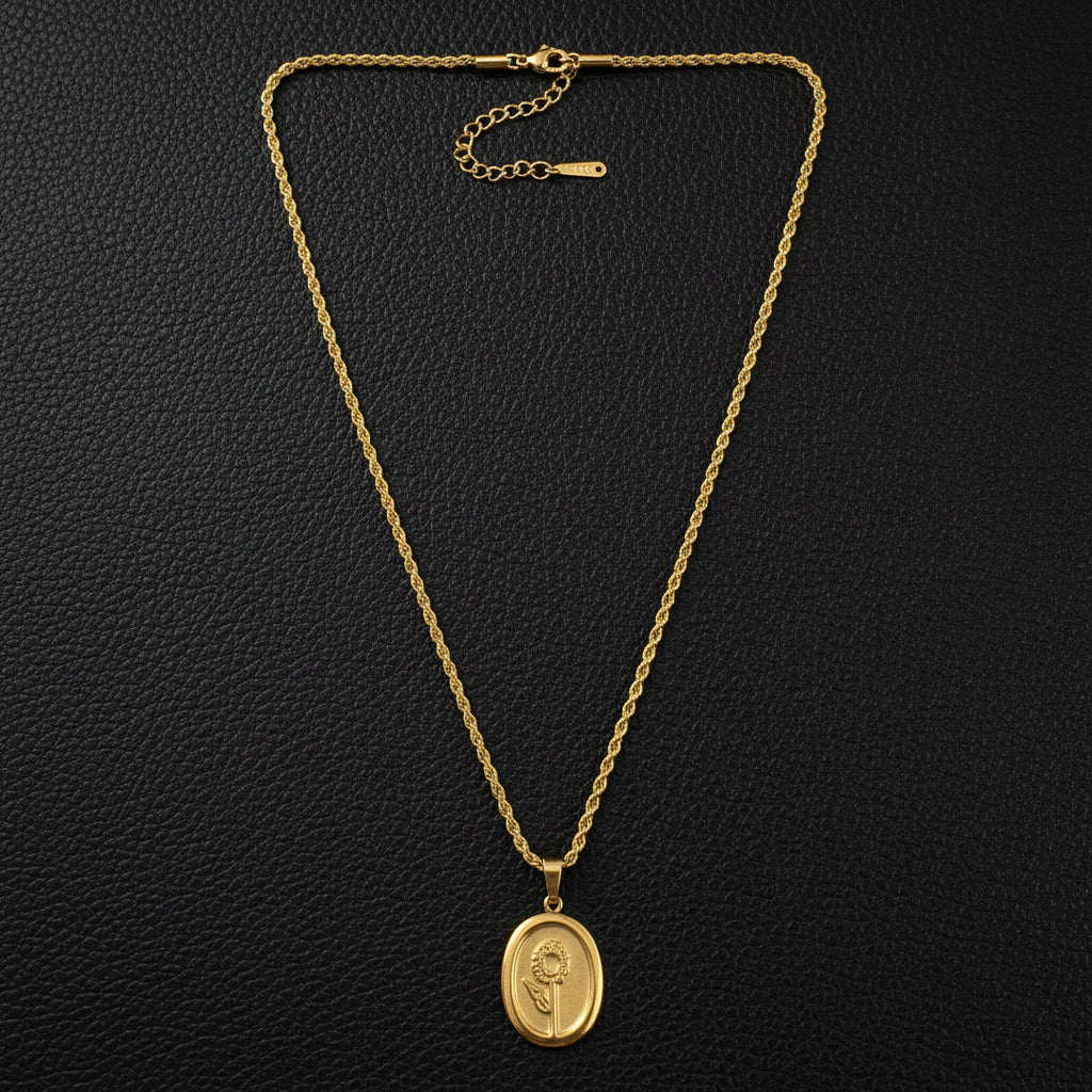 18K Gold Plated Sunflower Pendant Necklace
