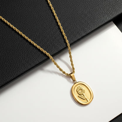 18K Gold Plated Sunflower Pendant Necklace