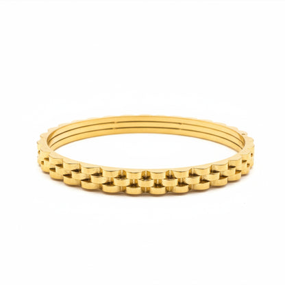 18K Gold Plated Textured Stacked Kada Bracelet for Women | Zytoon