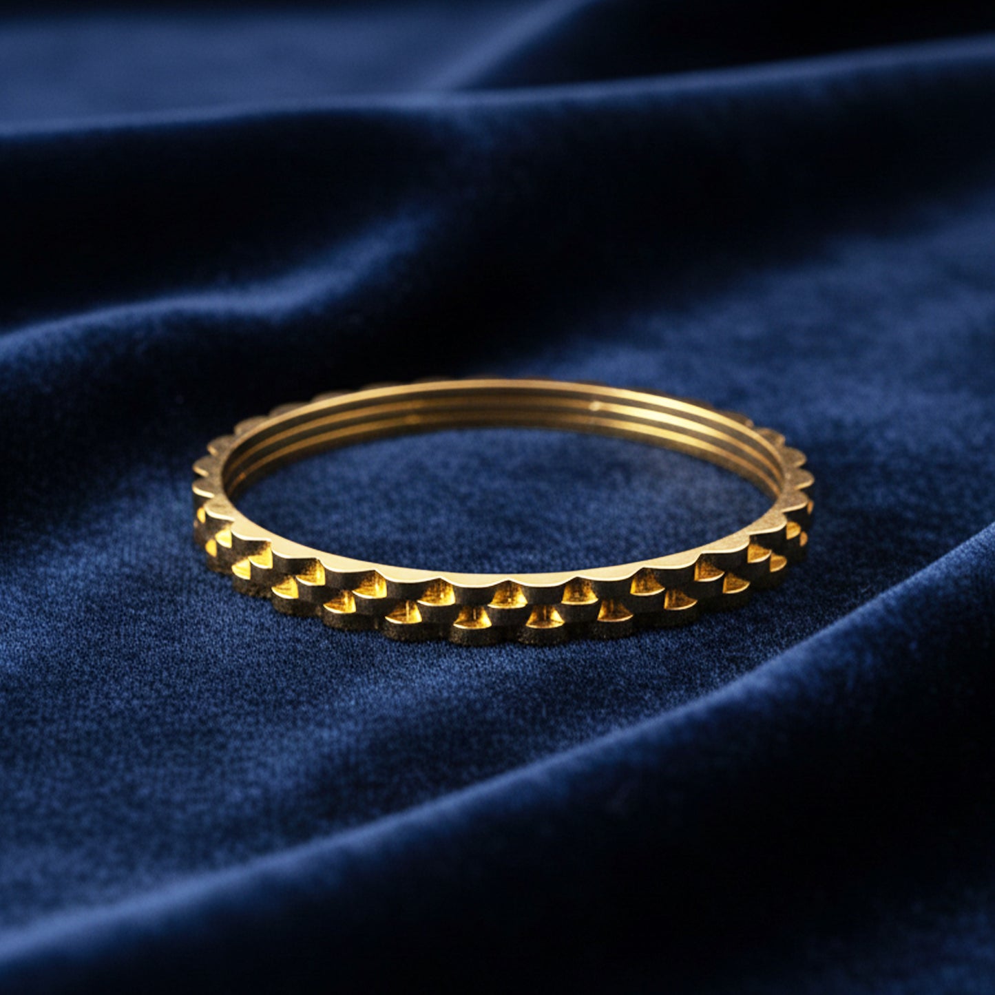 18K Gold Plated Textured Stacked Kada Bracelet for Women | Zytoon