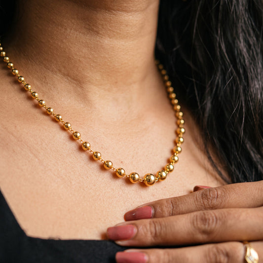 beaded ball chain necklace