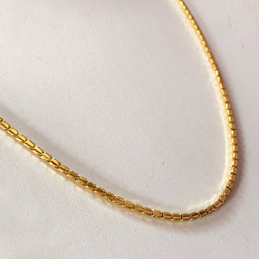 22K gold-plated box chain necklace with a sleek and timeless design – 60 cm long, perfect for men and women