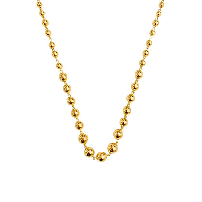 22K Gold Plated Beaded Chain Necklace – Lightweight Fashion Jewellery