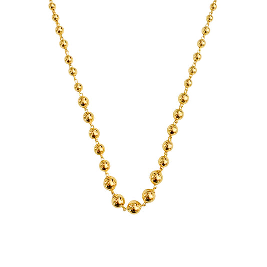 22K Gold Plated Beaded Chain Necklace – Lightweight Fashion Jewellery