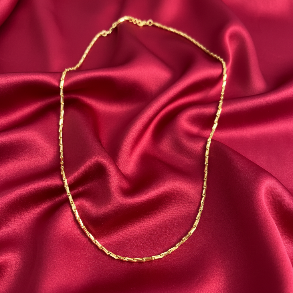 22K Gold Plated Designer Link Chain Necklace 24 Inch for Women & Girls | Elegant Daily Wear Gold Jewellery