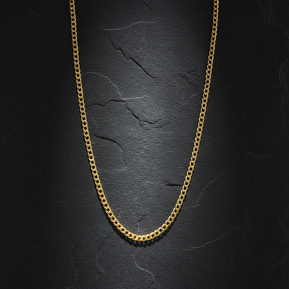 22K Gold Plated Oval Link Chain Necklace 60cm for Women