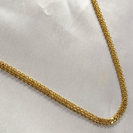 60 cm Bismark link chain necklace in one gram micro gold plating – stylish and lightweight accessory for men and women