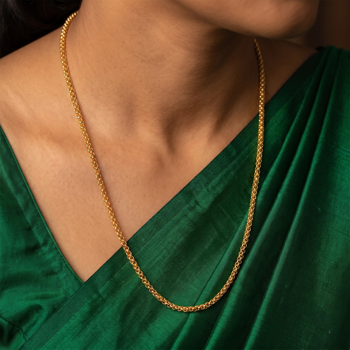 One Gram Micro Gold Plated 24inches Chain Design for Women and Girls | 8 Pidi