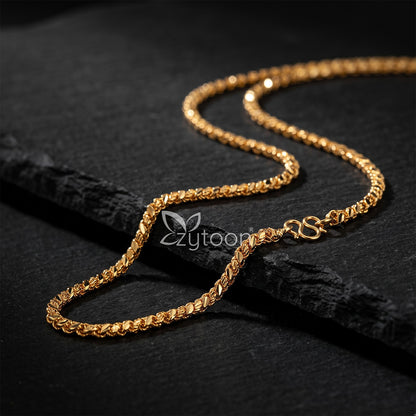 One Gram Micro Gold Plated 24inches Chain Design for Women and Girls | Modern Cut | 8 Pidi (Copy)