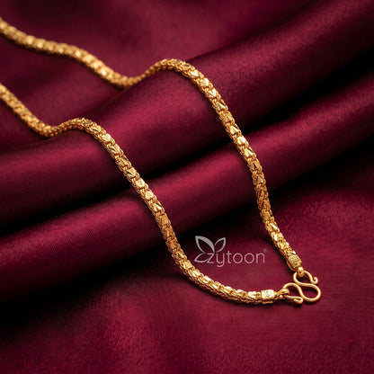 One Gram Micro Gold Plated 24inches Chain Design for Women and Girls | Heart  Cut | 8 Pidi