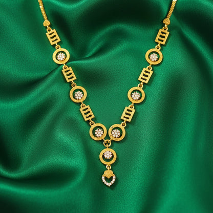 Gold-Plated Geometric CZ Drop Necklace