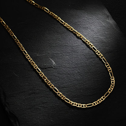 one gram gold plated figaro chain
