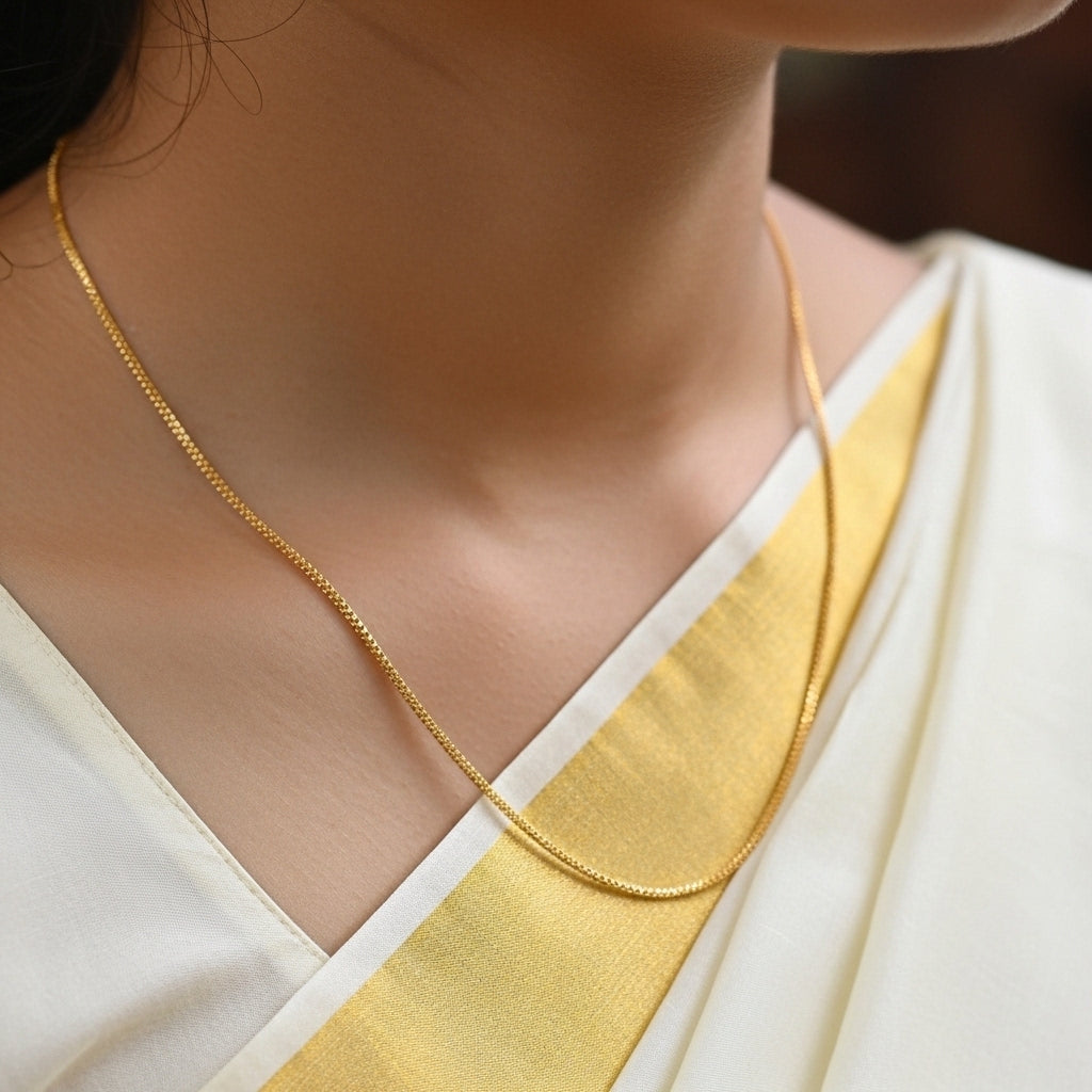Micro gold-plated chain necklace – elegant and durable unisex jewelry for men and women