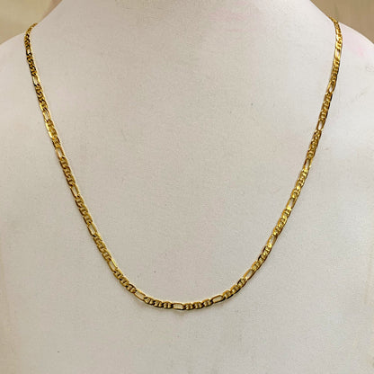One gram micro gold-plated Figaro chain – classic unisex jewelry for men and women