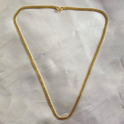 Unisex one gram micro gold-plated Bismark chain – classic daily wear jewelry with intricate link design