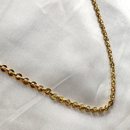 Unisex puff marine link gold-plated necklace with rich 24K finish – perfect for daily wear or special occasions