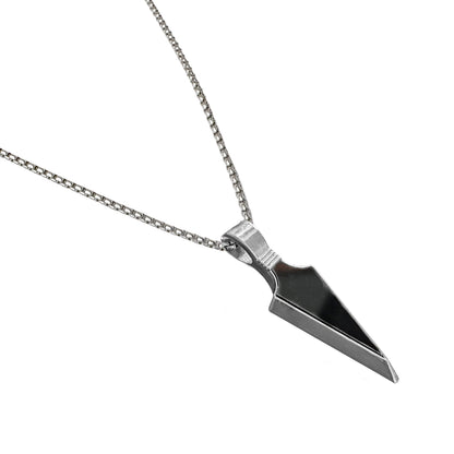 Black Arrowhead Pendant Necklace for Men – Stainless Steel Chain