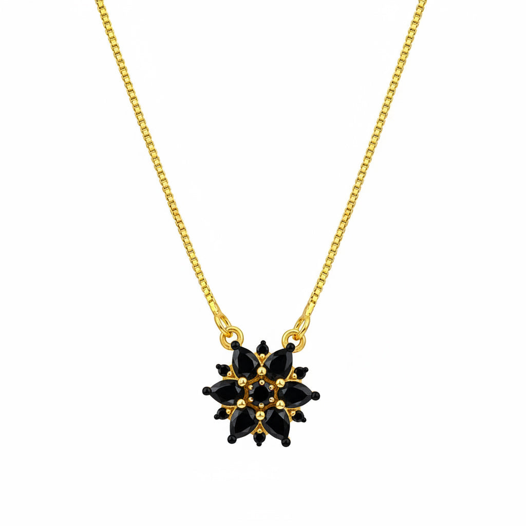Elegant Pink Floral Pendant Necklace for Women and Girls | 22K Gold Plated