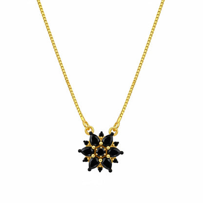 Elegant Pink Floral Pendant Necklace for Women and Girls | 22K Gold Plated