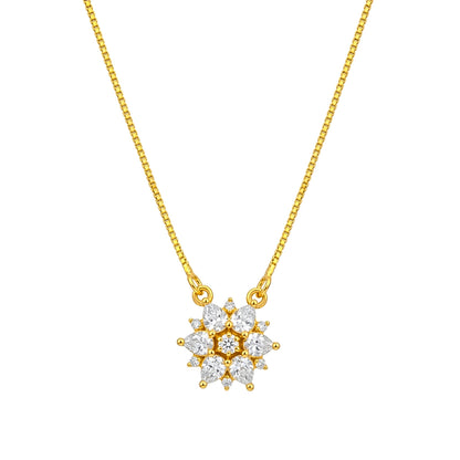 Elegant Pink Floral Pendant Necklace for Women and Girls | 22K Gold Plated