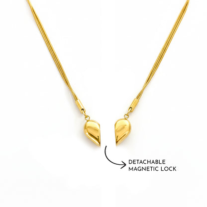 Magnetic Heart Lock Necklace – 18K Premium Gold Plated | Anti Tarnish