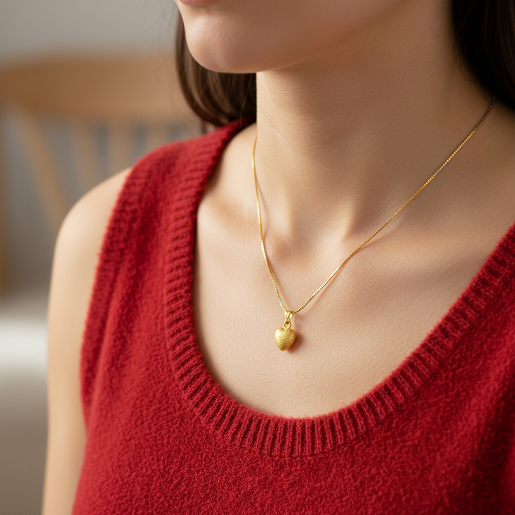 Gold-Plated Heart Pendant Necklace | Minimal Everyday Jewellery for Women & Girls