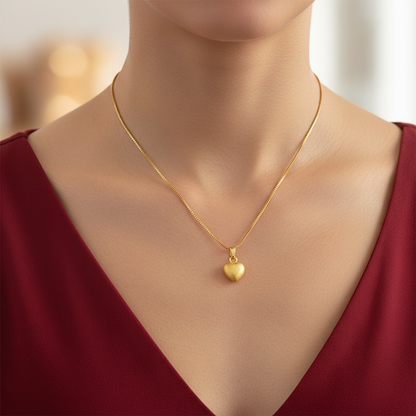 Gold-Plated Heart Pendant Necklace | Minimal Everyday Jewellery for Women & Girls