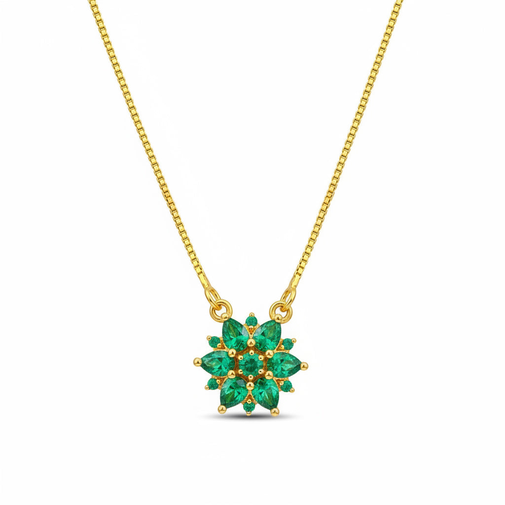 Elegant Pink Floral Pendant Necklace for Women and Girls | 22K Gold Plated