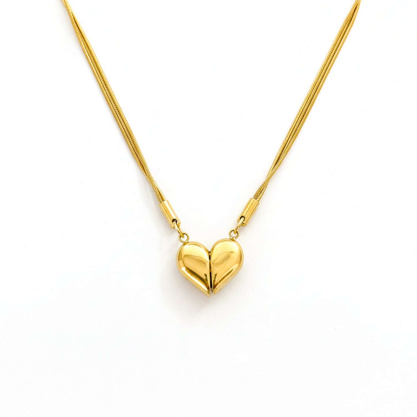Magnetic Heart Lock Necklace – 18K Premium Gold Plated | Anti Tarnish