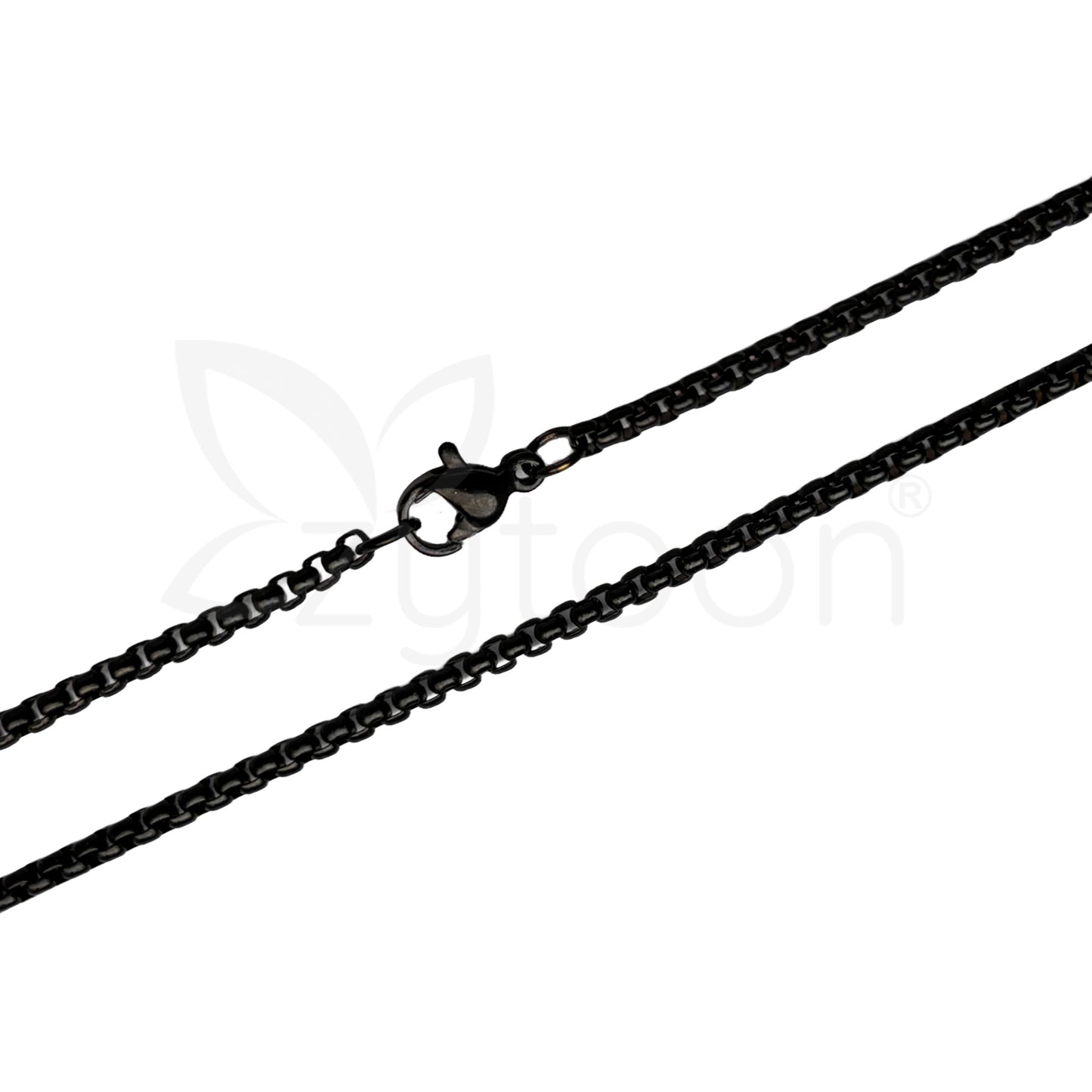 Mens Black Stainless Steel Dog Tag Pendant Chain