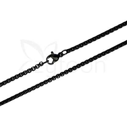 Mens Black Stainless Steel Dog Tag Pendant Chain