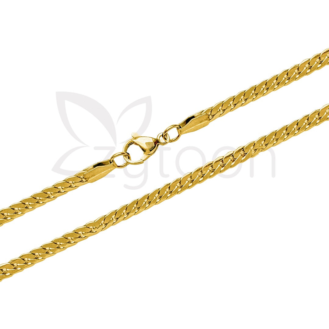 Men's Gold Plated Curb Chain Necklace - Classic Cuban Link