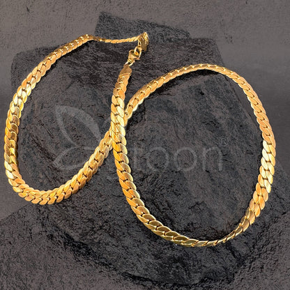 Men's Gold Plated Curb Chain Necklace - Classic Cuban Link